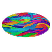 Levendige Regenboogwervelingen Abstracte Kunst Snijplank (Hoek)