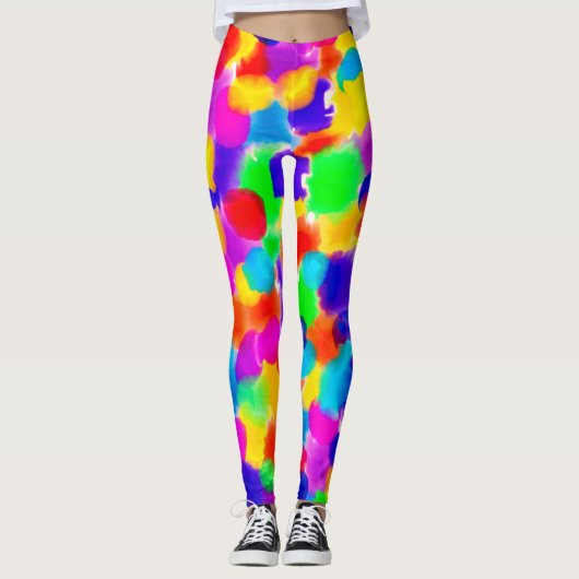 Levendige regenboogzomer leggings (Voorkant)