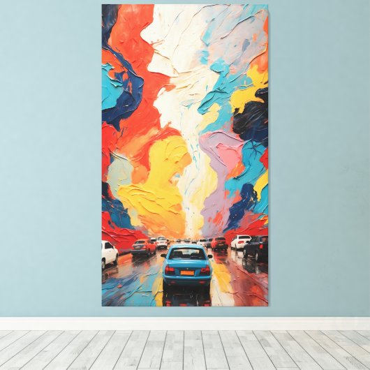 levendige reis canvas afdruk (Insitu (Houten vloer))