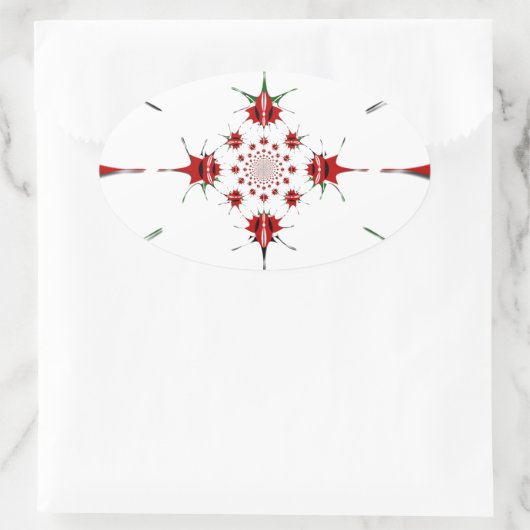 Levendige Republiek Kenia Schild Vlag Kaleidoscoop Ovale Sticker (Tas)