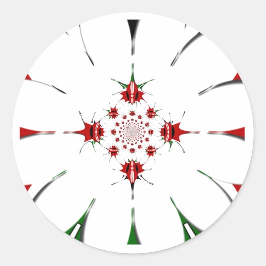 Levendige Republiek Kenia Schild Vlag Kaleidoscoop Ronde Sticker (Voorkant)