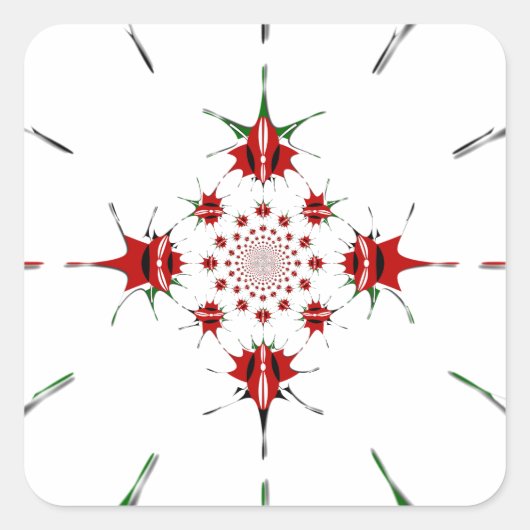 Levendige Republiek Kenia Schild Vlag Kaleidoscoop Vierkante Sticker (Voorkant)