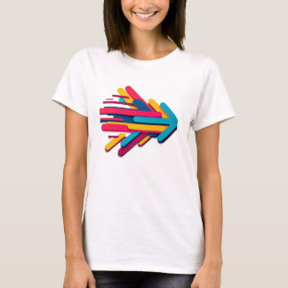 Levendige Retro 3D Bewegingspijl T-shirt