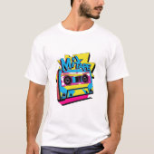 Levendige Retro 80s Mix Tape Cassette T-shirt (Voorkant)