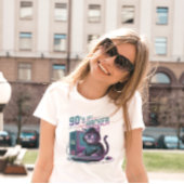 Levendige Retro 90s Cat Hacker T-shirt