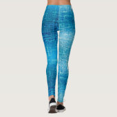 Levendige Retro Blauwdruk Leggings (Achterkant)