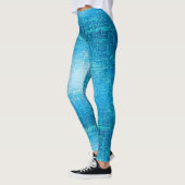 Levendige Retro Blauwdruk Leggings (Links)