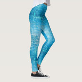 Levendige Retro Blauwdruk Leggings (Rechts)
