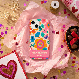 Levendige Retro Bloemen Valentijns Cadeaus voor ti Case-Mate iPhone 14 Hoesje