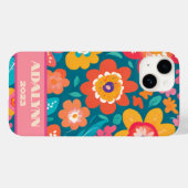 Levendige Retro Blossoms Valentijnse Tieners Cadea Case-Mate iPhone Case (Achterkant (horizontaal))