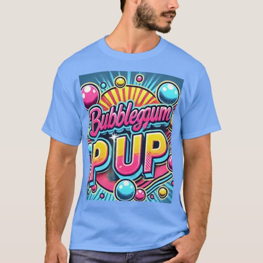 Levendige Retro "Bubblegum Pop" Kunst - Fun T-shirt (Voorkant)