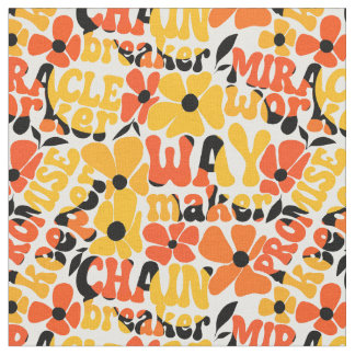 Levendige Retro Christelijke Bloemtypografie Stof