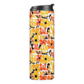 Levendige Retro Christelijke Bloemtypografie Thermosbeker (Gedraaid links)