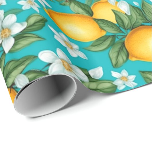 Levendige Retro Citrus Medley Kerstmis Cadeaupapier (Rol Hoek)