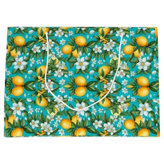 Levendige Retro Citrus Medley Kerstmis Groot Cadeauzakje (Voorkant)