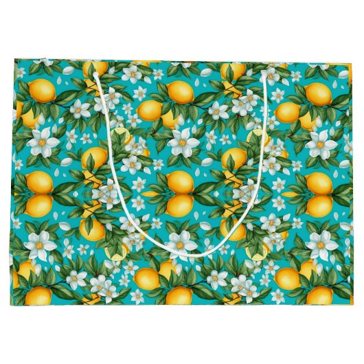 Levendige Retro Citrus Medley Kerstmis Groot Cadeauzakje (Achterkant)