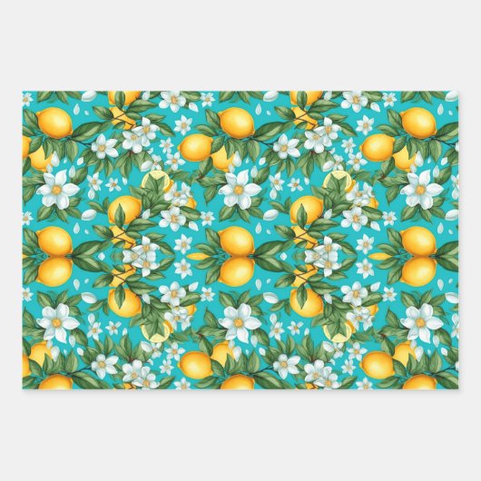 Levendige Retro Citrus Medley Kerstmis Inpakpapier Vel (Voorkant 3)