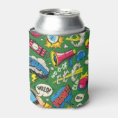 Levendige Retro Comic Burst Blikjeskoeler (Blikje Voorkant)