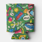 Levendige Retro Comic Burst Blikjeskoeler (Achterkant)