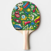 Levendige Retro Comic Burst Tafeltennisbatje (Voorkant)
