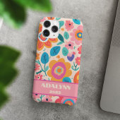 Levendige Retro Florals Valentijnse Tieners Cadeau Case-Mate iPhone Case