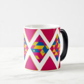 Levendige retro geometrische driehoeken - Morphing Magische Mok (Voorkant rechts)