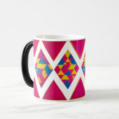 Levendige retro geometrische driehoeken - Morphing Magische Mok (Voorkant links)