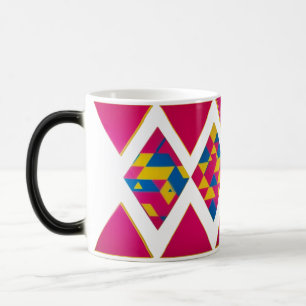 Levendige retro geometrische driehoeken - Morphing Magische Mok