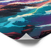 Levendige Retro Golven, Bold Blast van Kleurrijke  Poster (Hoek)