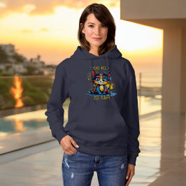 Levendige retro kat te hip om te dutten hoodie