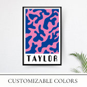 Levendige retro minimalistische funky patroon poster