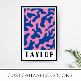 Levendige retro minimalistische funky patroon poster