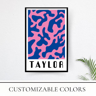 Levendige retro minimalistische funky patroon poster