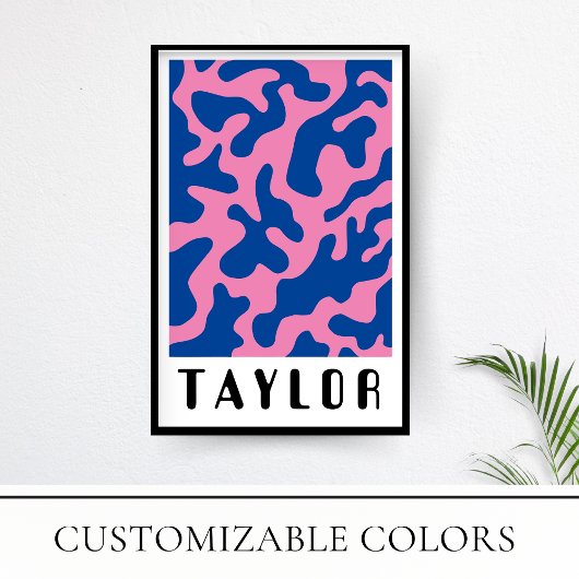 Levendige retro minimalistische funky patroon poster