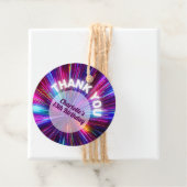 Levendige Retro Neon gloeiende roze Paarse dank u Bedankjes Labels (In situ)