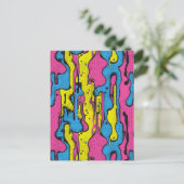 "Levendige Retro Pop Art Drip Patroon Briefkaart (Staand voorkant)