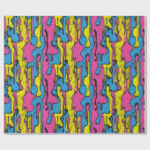 "Levendige Retro Pop Art Drip Patroon Cadeaupapier (Vlak)