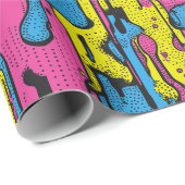 "Levendige Retro Pop Art Drip Patroon Cadeaupapier (Rol Hoek)