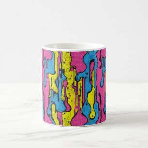 "Levendige Retro Pop Art Drip Patroon Koffiemok