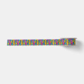 "Levendige Retro Pop Art Drip Patroon Satijnen Lint (Voorkant)