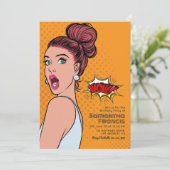 Levendige Retro Pop Art Verjaardagsfeest Kaart (Staand voorkant)
