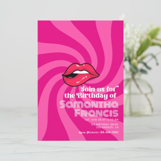 Levendige Retro Verjaardag Viering Thema Kaart (Staand voorkant)