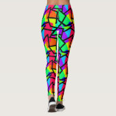 Levendige retrorstijl Geometrische 80s Memphis Des Leggings (Achterkant)