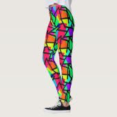 Levendige retrorstijl Geometrische 80s Memphis Des Leggings (Links)