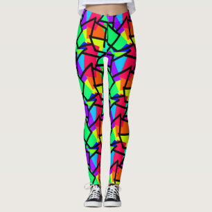 Levendige retrorstijl Geometrische 80s Memphis Des Leggings
