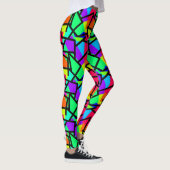 Levendige retrorstijl Geometrische 80s Memphis Des Leggings (Rechts)