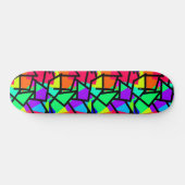Levendige retrorstijl Geometrische 80s Memphis Des Persoonlijk Skateboard (Horizontaal)