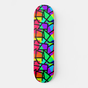 Levendige retrorstijl Geometrische 80s Memphis Des Persoonlijk Skateboard