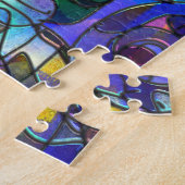 Levendige, rijke kleuren: zoals Glas in lood Legpuzzel (Zijkant)