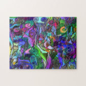 Levendige, rijke kleuren: zoals Glas in lood Legpuzzel (Horizontaal)